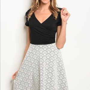 Black/White Printed Dress